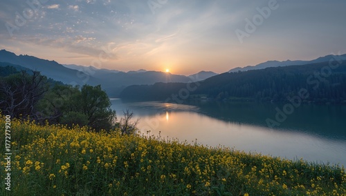 Stunning dawn over a tranqu...