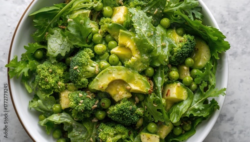 Fresh salad with broccoli, ...