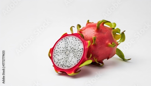 Bright red dragon fruit iso...