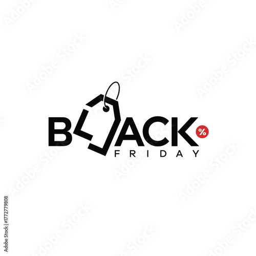 Black Friday logo for advertising, icon, discount tag, level, vector logo template