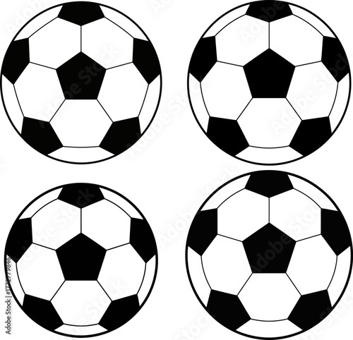 Set of soccer ball vector illustration designs 