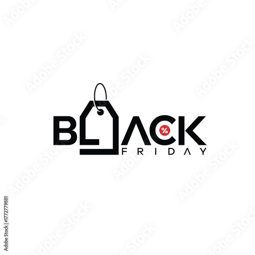 Black Friday logo for advertising, icon, discount tag, level, vector logo template