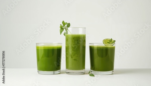 Trio of vibrant green bever...
