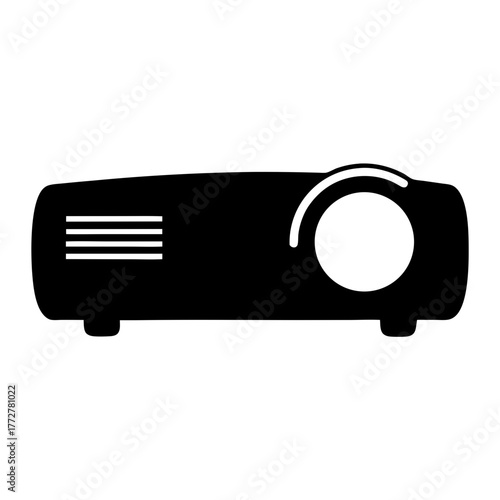 Black and white projector icon great for presentations and home theaters