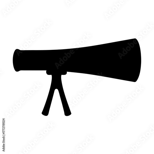 Black silhouette of an old fashioned movie studio camera with tripod