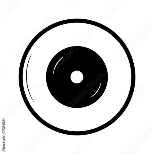 Stylized Black and White Ocular Image with Pupil and Reflection Details