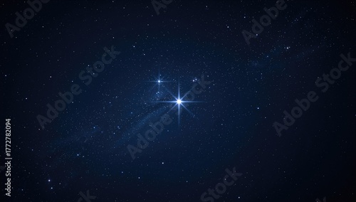 Bright star in dark blue ni...