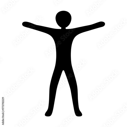 Silhouette of a person stretching arms out, exercising, and remaining active