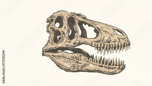 Fossilized skull of a T-Rex...