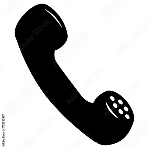 Retro black telephone receiver vector illustration for simple communications era