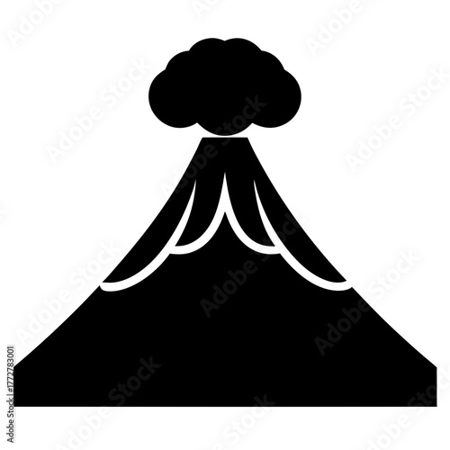 Volcano illustration representing a natural disaster and geological activity or mountain