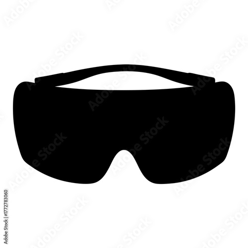 Black silhouette of protective eyewear offering safety for the eyes illustration