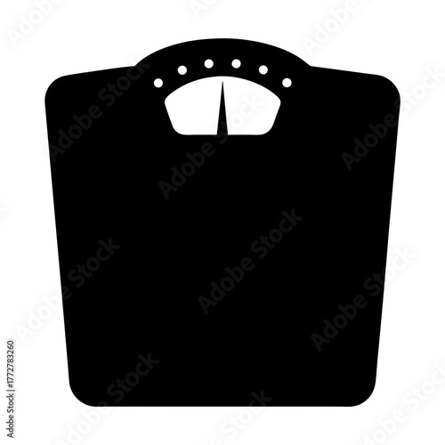 Black silhouette of a vintage balance scale for measuring human weight