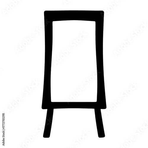 Simple Black and White Illustration of a Blank AFrame Sandwich Board