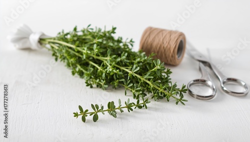 Fresh herb, bunch of thyme,...
