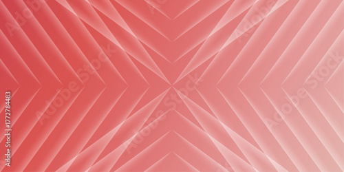 Red Abstract Geometric Gradient Background with Modern Symmetrical Lines Vibrant Coral Red Geometric Red Pink Chevron Gradient Abstract vector design 