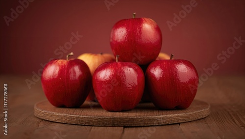 Gala Apples arranged on a w...