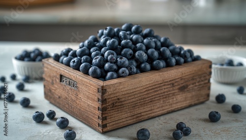 Blueberries arranged in a v...