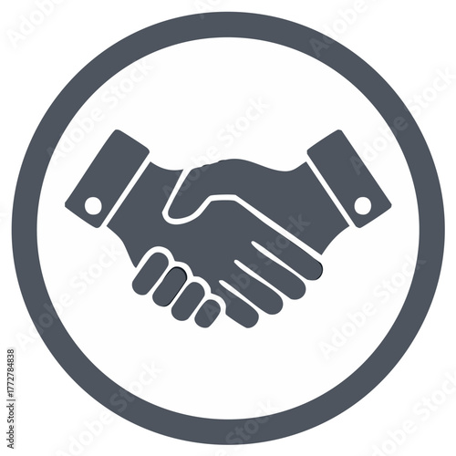 Illustration of Hands Shaking Within Circle Representing Agreement