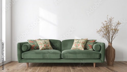 Living room wall mockup fea...