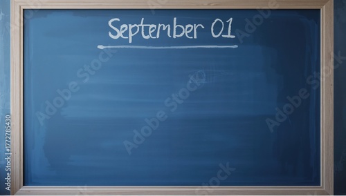Chalkboard featuring a blue...