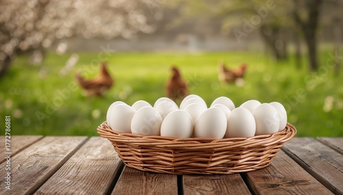 Fresh eggs on a farm, ideal...