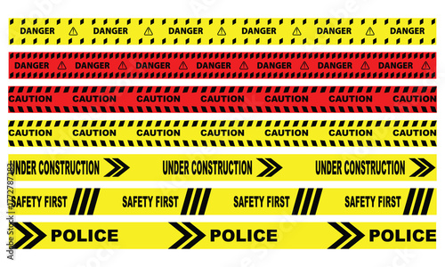 Yellow and danger, caution tap icon set. vector illustration