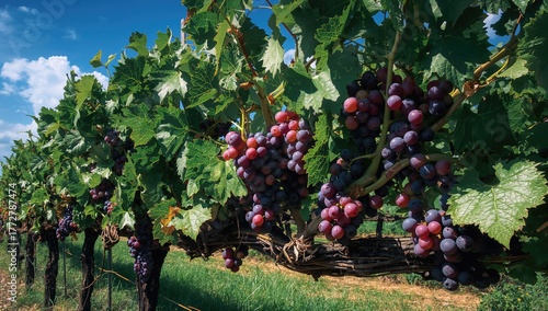 Close-up of ripe red grapes...