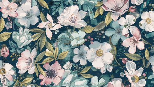 Elegant watercolor seamless...