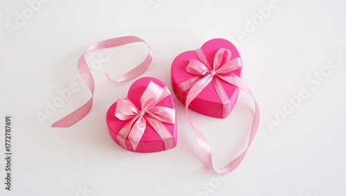 Pink heart-shaped present b...