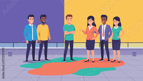 Diverse professional team collaborating Business meeting partnership and successful communication graphic