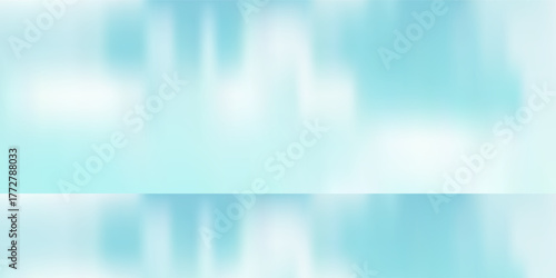 Abstract blue color gradient studio background for product presentation. Empty room with shadows of window and flowers and palm leaves . 3d room with copy space. Summer concert. Blurred backdrop.