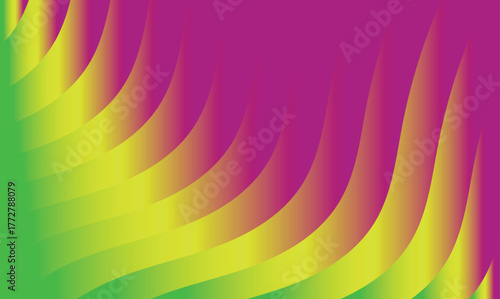 Abstract background displays yellow, green, and magenta hues fading together within a curved pattern