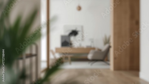 Blurred interior view of a ...