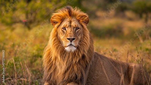 Majestic African Lion, symb...