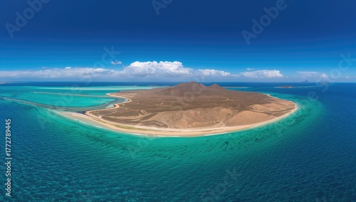 Aerial view of Lobos Island...