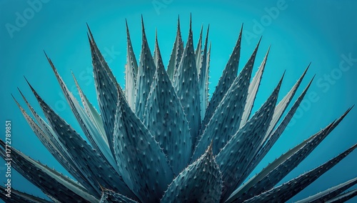 Agave cactus with an abstra...
