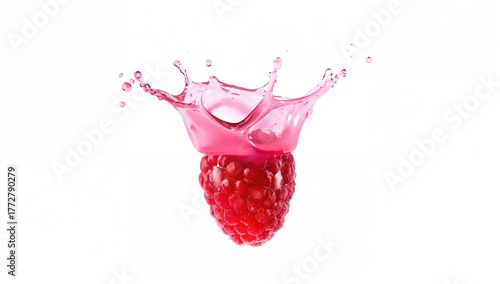 Raspberry Droplet on a Whit...