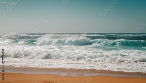 Mighty Sea Waves Under Clea...