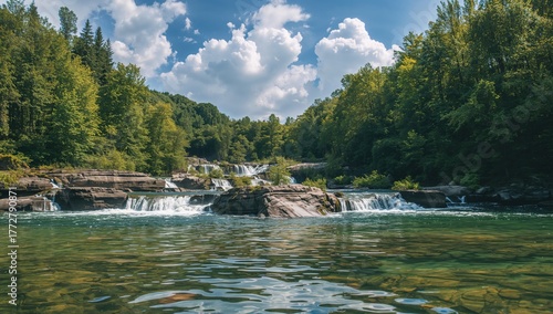 Scenic waterfalls along the...