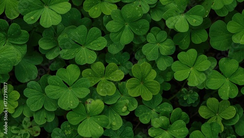 Four-leaf clover Oxalis wit...