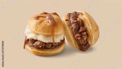 Delicate flaky pastries fil...
