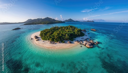 Secluded small shore at a d...