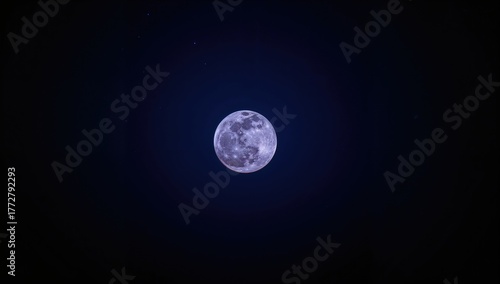 Full blue moon glowing brig...