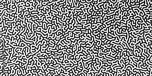 Diffusion reaction seamless vector pattern. Natural seamless line pattern. Linear design with biological shapes. Reaction-diffusion or truing pattern formation. abstract truing organic wallpaper. 