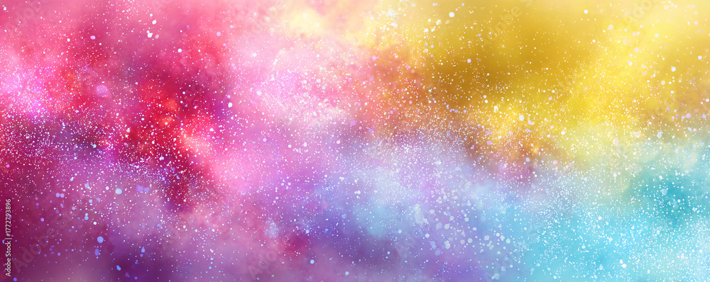 Fototapeta premium Colorful cosmic nebula background showing abstract galaxy full of vibrant stars
