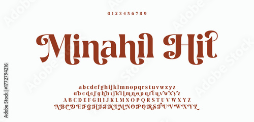 Typography beauty fashion elegant minimalist serif italic fonts decorative wedding vintage retro logos. Minimal luxury font alphabet logo. Vector illustration