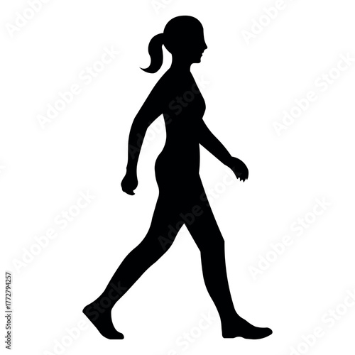 Girls walking silhouette white background