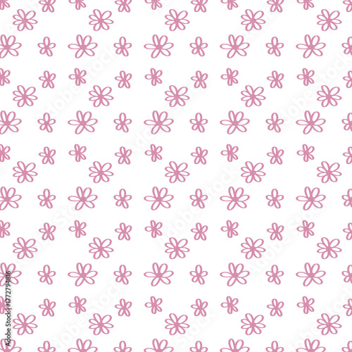 Seamless Hand-Drawn Doodle Floral Pattern for Fabric Print or Packaging Design