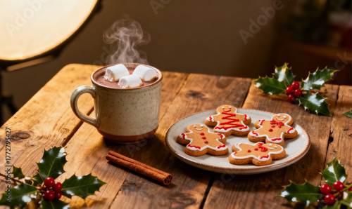 Warm Holiday Moments: Cocoa, Cookies, and Holly